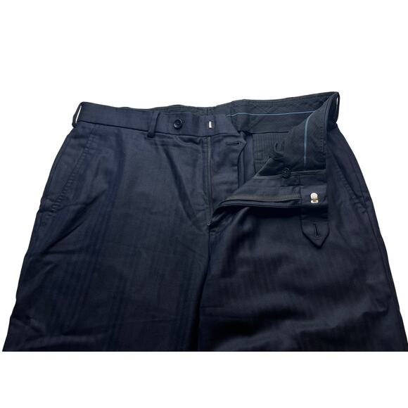 11-37 BROOKS BROTHERS Men's Trousers Fitzgerald Pin Stripe Black Size 42R/W36 - Picture 4 of 10